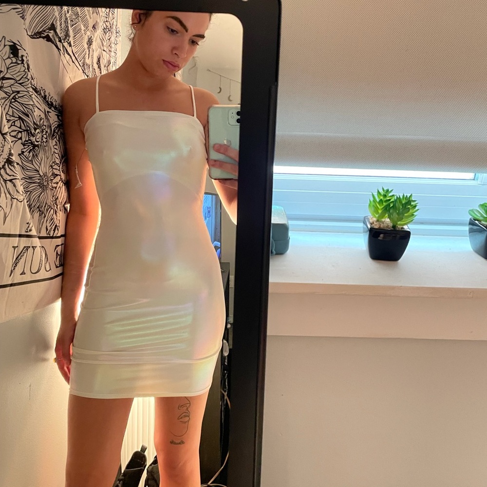 AKIRA iridescent rainbow bodycon party dress!